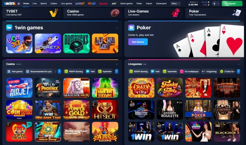 1WIN Casino özellikleri