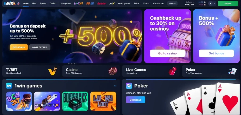 1WIN Çevrimiçi Casino Özellikleri