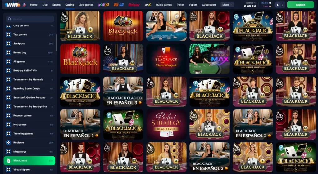 1WIN Casino'da Blackjack